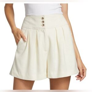 Veronica Beard Alicia high rise shorts- off white